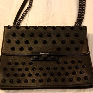 Black leather purse.